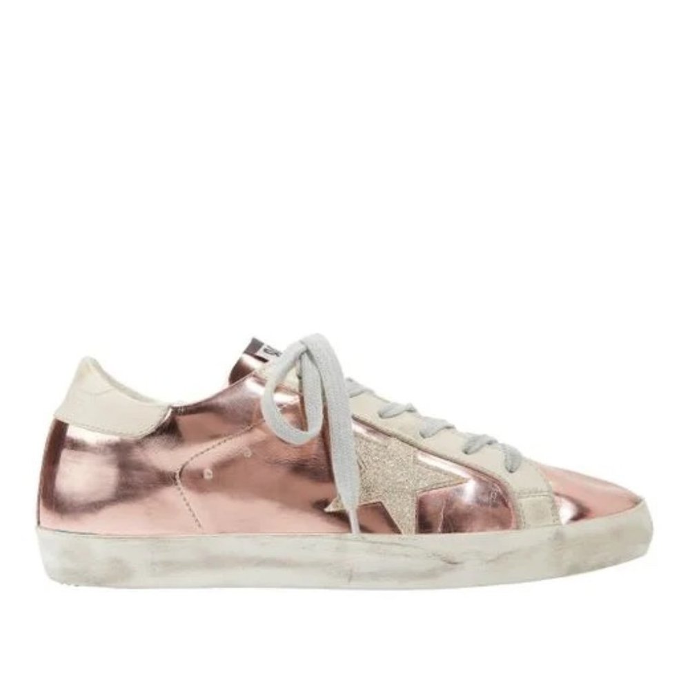 Golden Goose Women's Superstar Specchio Sneakers - Rose Gold Metallic - Size 39
